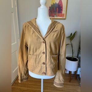 Anthropologie tan sailor jacket size 10